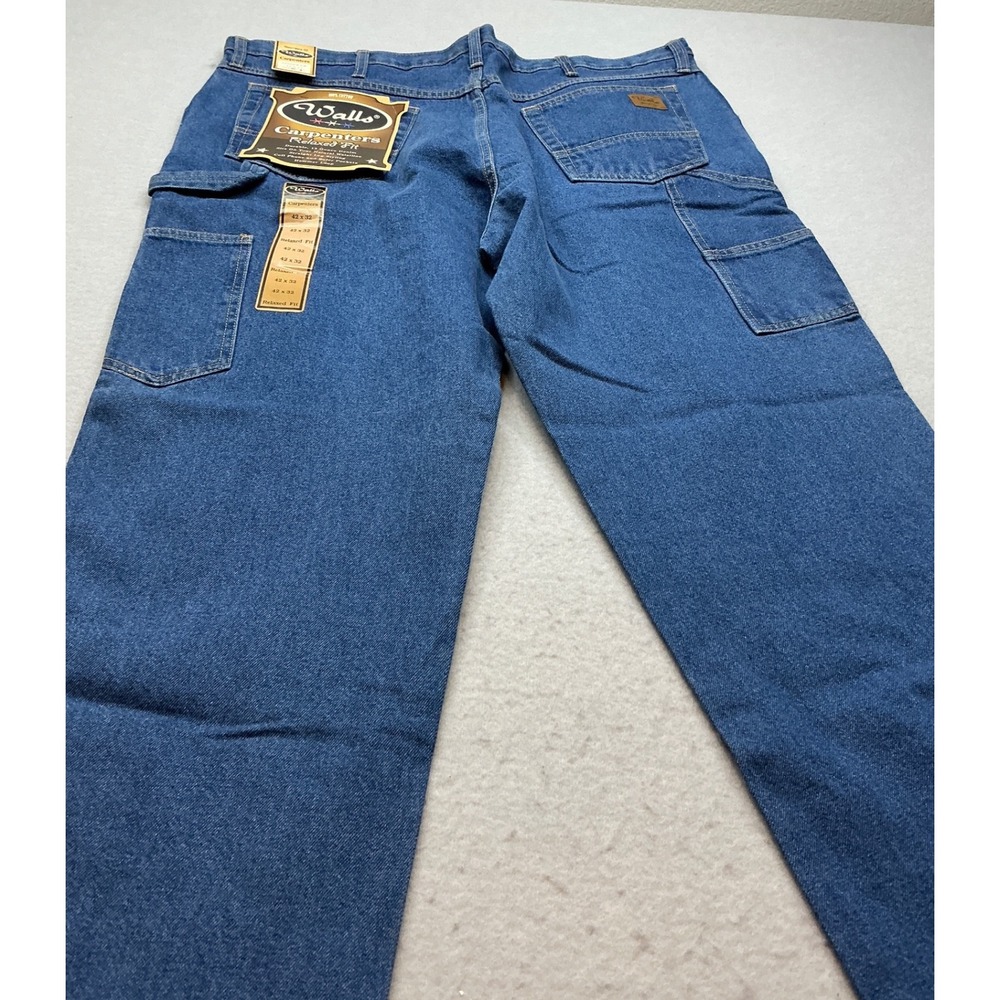 Walls‎ Carpenter Jeans Relaxed Fit Blue Denim 42x32 Workwear NWT
